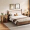 2-Tier Farmhouse Side Table with Storage Shelves End Table for Small Space